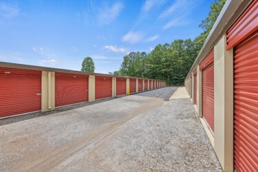 drive-up storage units at fenced West Georgia Self Storage on Old Bremen Rd in Carrollton GA