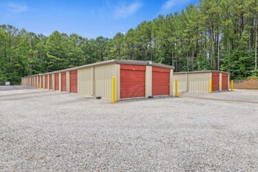 drive-up storage units at fenced West Georgia Self Storage on Old Bremen Rd in Carrollton GA