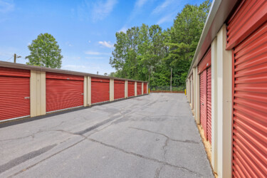 drive-up storage units at fenced West Georgia Self Storage on Old Bremen Rd in Carrollton GA