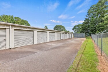 drive-up storage units at fenced West Georgia Self Storage on Beulah Church Rd in Carrollton GA