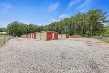 drive-up storage units at fenced West Georgia Self Storage on Old Bremen Rd in Carrollton GA