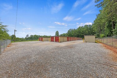drive-up storage units at fenced West Georgia Self Storage on Old Bremen Rd in Carrollton GA