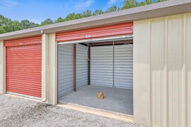 open drive-up storage unit at West Georgia Self Storage on Old Bremen Rd in Carrollton GA